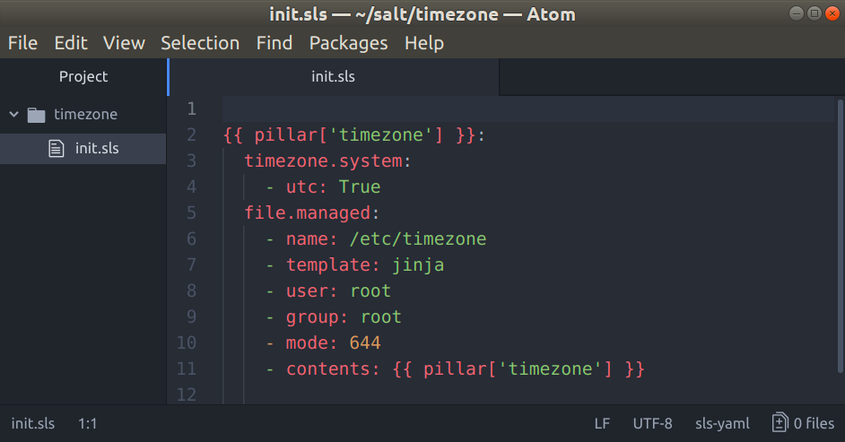 SaltStack package for Atom