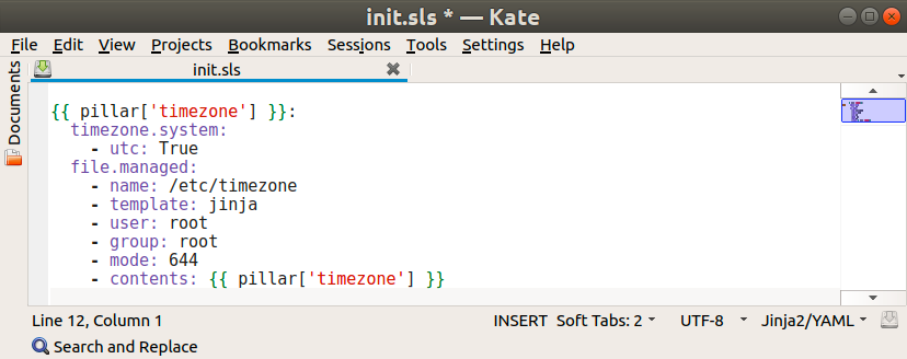 SaltStack syntax highlighter for Kate