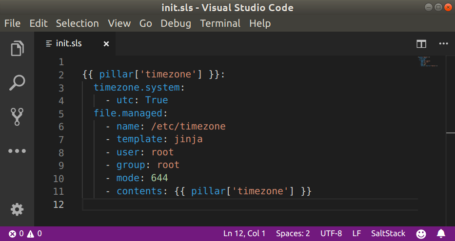 SaltStack extension for Visual Studio Code